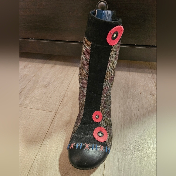 Killah Boots Shoes Womens Size 11 Floral Stitching Unique Floral Zipper Boho - Picture 2 of 5